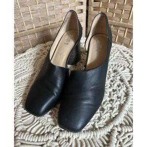 Anthropologie Silent D Novaltee Black Square Toe Heels - Size 41